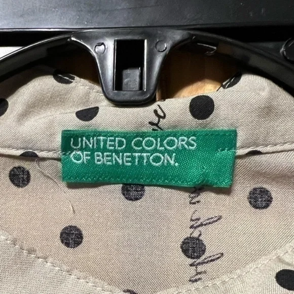 United Colors of Benetton long sleeve mandarin color button down blouse size XS - Picture 2 of 10
